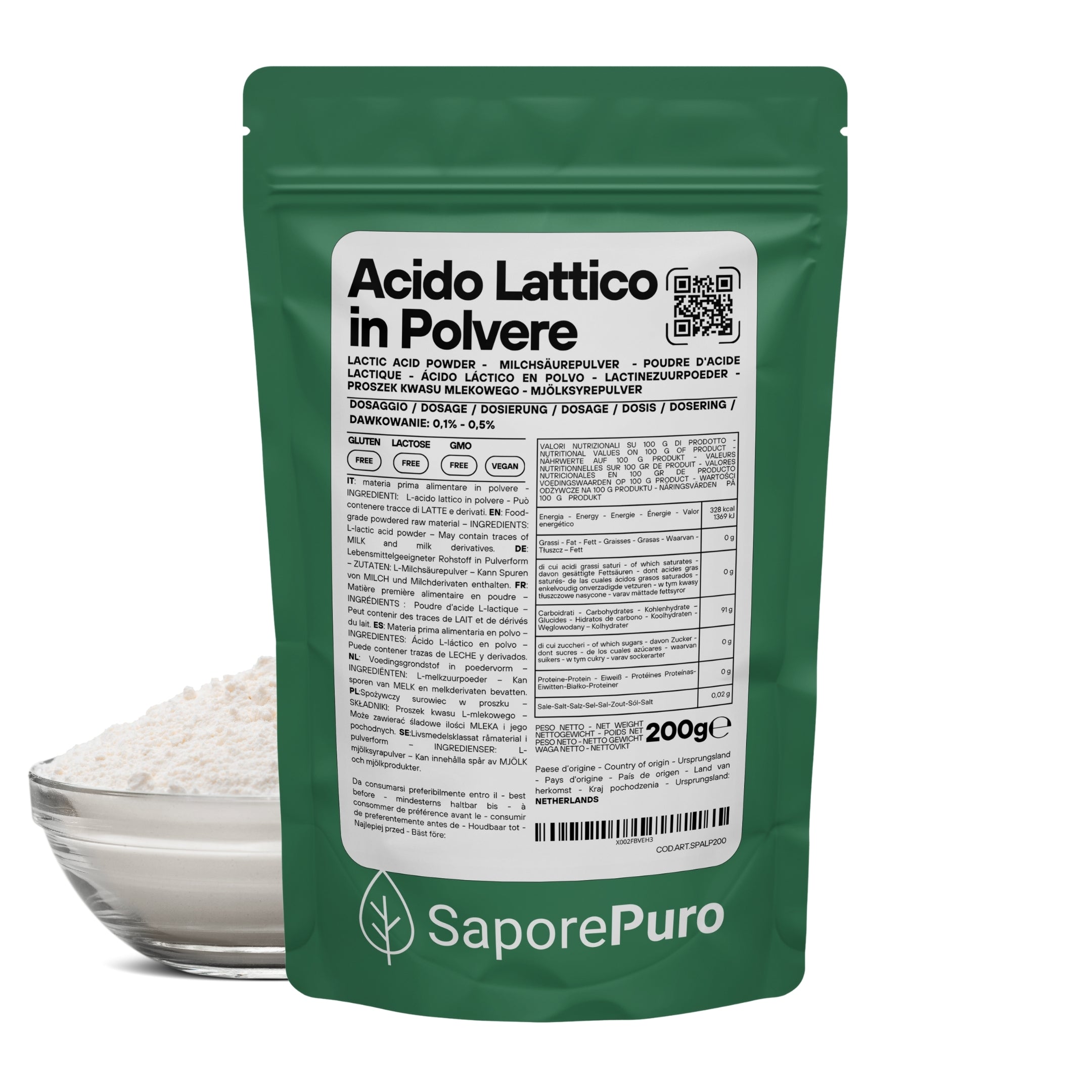 Acido Lattico in Polvere - SaporePuro